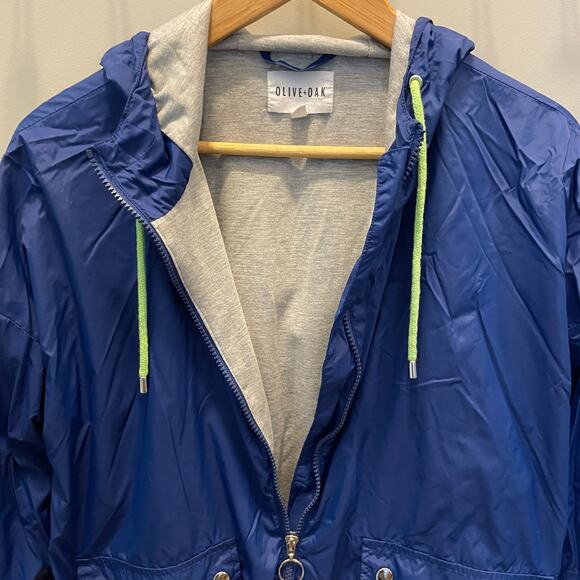 Olive + Oak Women's Windbreaker Jacket | Blue, Large, Lightweight, Hooded - Picture 5 of 8